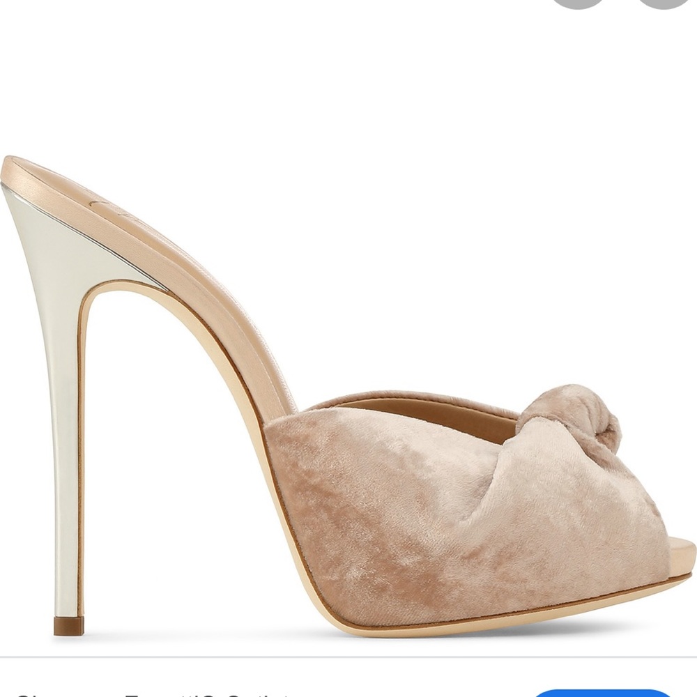 Giuseppe Zanotti Light Pink Velvet Heels Size 37.5 - Picture 3 of 12